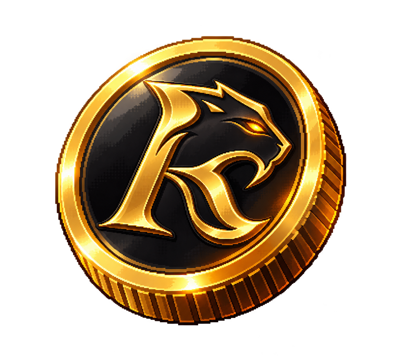 BR Coin dourada com o R da pantera